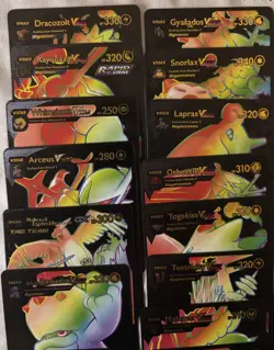 Pokemon Black Foil Fan Art Rainbow Cards Lot Of 55 - Image 2
