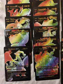Pokemon Black Foil Fan Art Rainbow Cards Lot Of 55 - Image 3