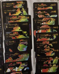 Pokemon Black Foil Fan Art Rainbow Cards Lot Of 55 - Image 5