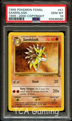 PSA 10 GEM MINT Sandslash 41/62 1999-2000 (Red Logo) Pokemon Card 560 - Image 1