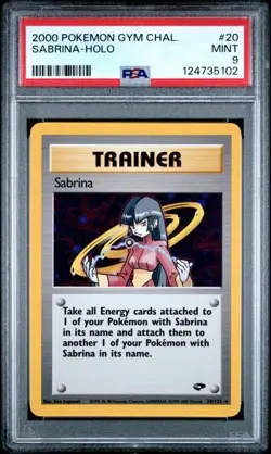 2000 Pokemon Gym Challenge Sabrina Holo Rare Card 20/132 Graded PSA 9 - Image 1