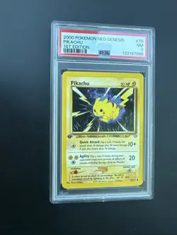 Pokemon TCG Neo Genesis 1st Edition Pikachu Card 70/111 PSA 7 - Image 1