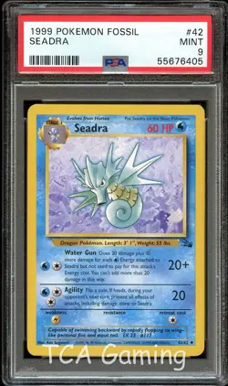 PSA 9 MINT Seadra 42/62 1999-2000 (Red Logo) Pokemon Card 405 - Image 1