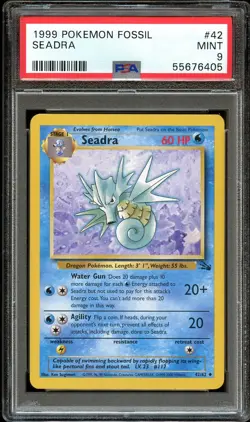 PSA 9 MINT Seadra 42/62 1999-2000 (Red Logo) Pokemon Card 405 - Image 2