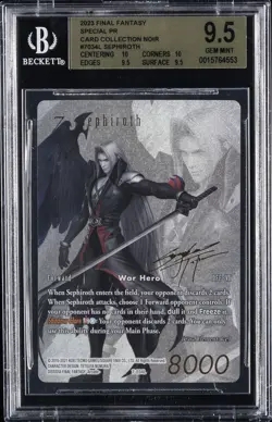 2023 FINAL FANTASY SPECIAL CARD COLLECTION NOIR #7034L SEPHIROTH BGS 9.5 - Image 1