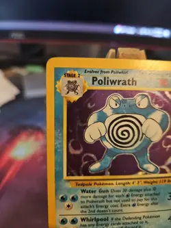 Poliwrath Base Set Holo Unlimited Holo Rare Card 13/102 Pokemon TCG MP - Image 2