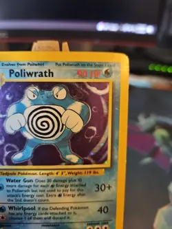 Poliwrath Base Set Holo Unlimited Holo Rare Card 13/102 Pokemon TCG MP - Image 3