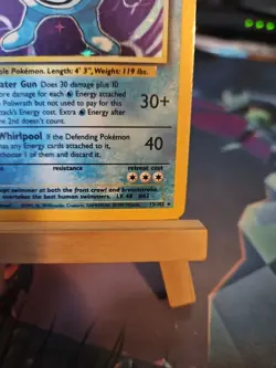 Poliwrath Base Set Holo Unlimited Holo Rare Card 13/102 Pokemon TCG MP - Image 4