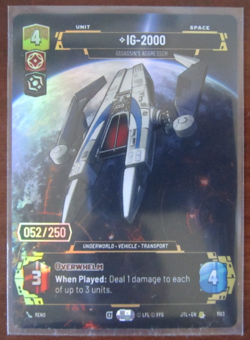 Star Wars Unlimited IG-2000 Serialized Card 052/250 - Image 1