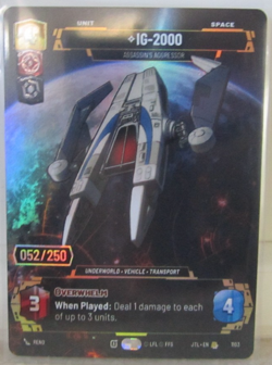 Star Wars Unlimited IG-2000 Serialized Card 052/250 - Image 3