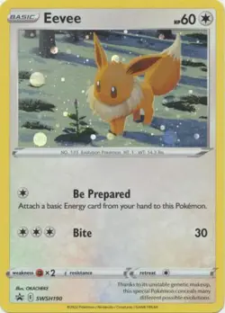 EEVEE SWSH190 BLACK STAR PROMO POKEMON (COSMOS HOLO, NM) - Image 1