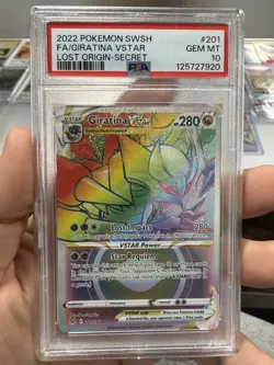 Pokemon Giratina VSTAR 201/196 PSA 10 Secret Rare Lost Origin Rainbow TCG Card - Image 1