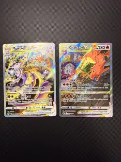 Mewtwo Vstar & Charizard Vstar Holo Crown Zenith Pokemon Cards TCG Near Mint - Image 1