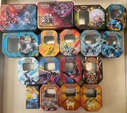 16 Pokemon Collector Tins Garchomp Dialga Pikachu & MORE Empty NO CARDS INCLUDED - Image 1