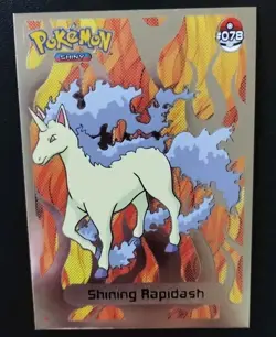 Shining Rapidash #78 Silver Holo Foil Flame Full Art Pokemon Shiny Card Unicorn - Image 3