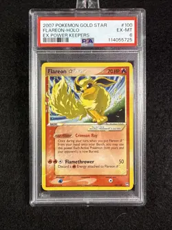 Pokemon TCG 2006 EX Power Keepers FLAREON GOLD STAR 100/108 PSA 6 EX-MT - Image 1
