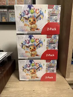 (LOT OF x3) Pokemon TCG: Prismatic Evolutions ETB & Booster Bundle Costco 2-Pack - Image 1