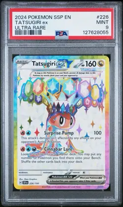 2024 POKEMON SSP EN-SURGING SPARKS ULTRA RARE #226/191 TATSUGIRI EX PSA 9 - Image 1