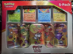 Pokemon TCG Scarlet & Violet 151 Mini Tins Costco Bundle, 5 Pack - Sealed Box! - Image 1