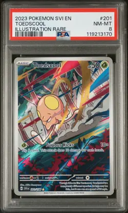 2023 POKEMON SVI EN-SCARLET & VIOLET ILLUSTRATION RARE #201 TOEDSCOOL PSA 8 - Image 1
