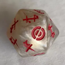 MTG Phyrexia: All Will Be One Phyrexian D20 Spindown Die RED/WHITE - Image 1