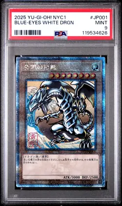 2025 YU-GI-OH! JAPANESE NYC1 #JP001 BLUE-EYES WHITE DRAGON PSA 9 - Image 1