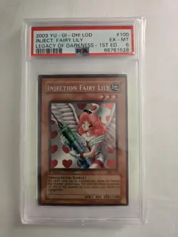 2003 YU-GI-OH! LOD #100 INJECTION FAIRY LILY 1st EDITION PSA 6 - Image 1