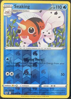 Seaking 047/202 Swsh01: Sword & Shield Reverse Holo - Pokemon Card - Image 1
