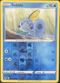 Sobble 055/202 Swsh01: Sword & Shield Reverse Holo - Pokemon Card - Image 1