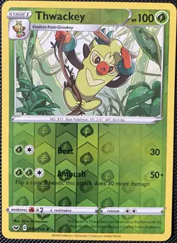 Thwackey 013/202 Swsh01: Sword & Shield Reverse Holo - Pokemon Card - Image 1