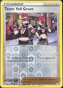 Team Yell Grunt 184/202 Swsh01: Sword & Shield Reverse Holo - Pokemon Card - Image 1