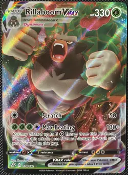 Rillaboom VMAX 018/192 Swsh02: Rebel Clash Holo - Pokemon Card - Image 1