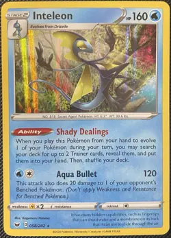 Inteleon 058/202 Swsh01: Sword & Shield Holo - Pokemon Card - Image 1