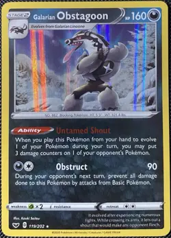 Galarian Obstagoon 119/202 Swsh01: Sword & Shield Holo - Pokemon Card - Image 1