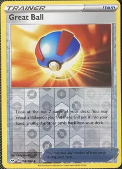 Great Ball 164/202 Swsh01: Sword & Shield Reverse Holo - Pokemon Card - Image 1