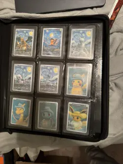9 Pokemon Van Goh Fan Art Cards Includes: 5 Starry night and 3 Hat cards - Image 1