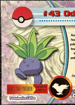 ODDISH #43, Series 1 - 2000, Topps TV Animation Edition Chrome Pokemon Card - Image 5