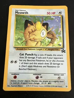 Wizards of the Coast (WotC) Black Star Promo Pokemon Card Lot: Holo Meowth & Mew - Image 4