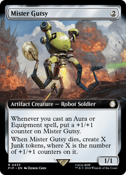 Mister Gutsy (Extended Art 433) FOIL Fallout NM Rare MAGIC MTG CARD ABUGames - Image 1