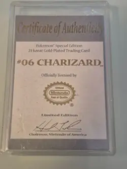 1999 Pokemon Charizard #06 Special Edition 23k Gold Plated Trading Card Nintendo - Image 4