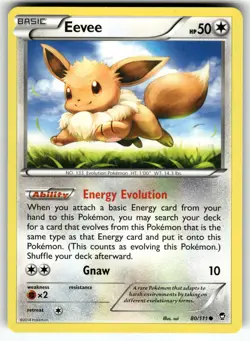 Eevee 80/111 XY - Furious Fists LP+ Pokemon Card TCG - Image 1