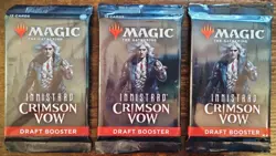Magic (MtG), 3 factory sealed Innistrad: Crimson Vow draft boosters - Image 1