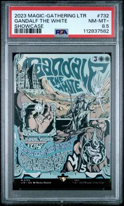 PSA 8.5 Gandalf the White Poster 0732 M Borderless, MTG LotR Lord of the Rings - Image 1