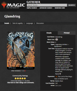 2023 MTG Magic the Gathering LOTR Lord of the Rings Poster #747 Glamdring LP - Image 3