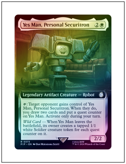 1x Yes Man, Personal Securitron, Extended Art Foil, Magic MTG NM - Image 1