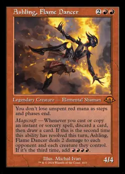 1x NM RETRO FRAME Ashling, Flame Dancer MTG MH3 SV - Image 1