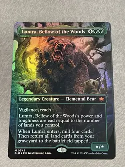 MTG Bloomburrow Lumra, Bellow of the Woods Borderless Foil Near Mint 0342 - Image 1