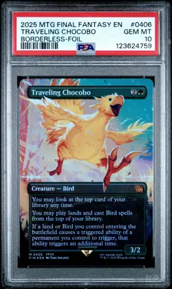4759 Traveling Chocobo 2025 Magic: The Gathering Final Fantasy #0406 Foil PSA 10 - Image 1
