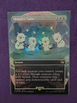 MTG Moogles' Valor (Borderless) Final Fantasy #0326 FOIL FIN - Image 1