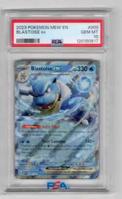 2023 POKEMON MEW EN BLASTOISE EX #009 PSA 10 - Image 1